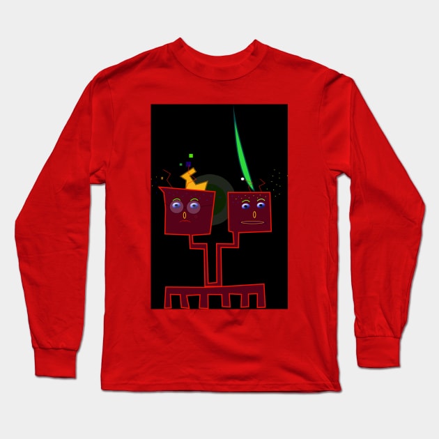 Robot and Alien Long Sleeve T-Shirt by momomoma